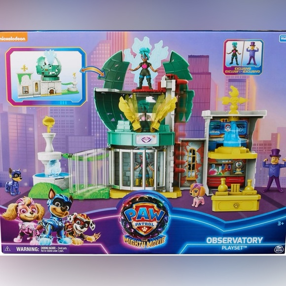 PAW PATROL- The Mighty Movie, Observatory Playset, with figures. NEW - Picture 1 of 14